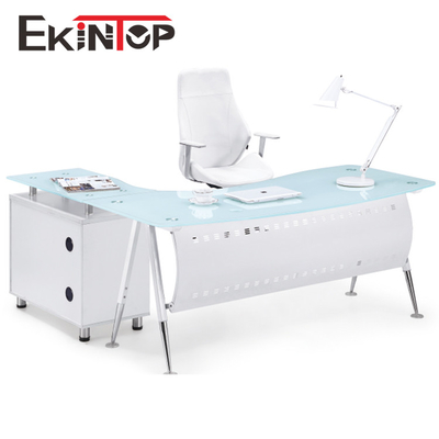 Ekintop আধুনিক অফিস গ্লাস ডেস্ক অফিসওয়ার্ক OEM জন্য টেকসই
