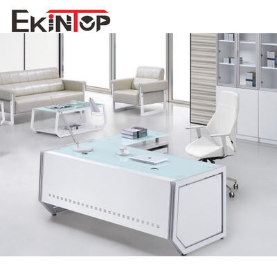 Ekintop আধুনিক অফিস গ্লাস ডেস্ক অফিসওয়ার্ক OEM জন্য টেকসই