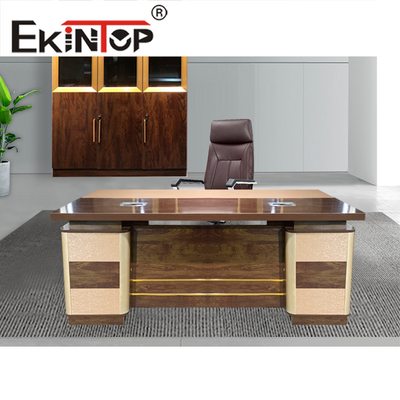কাঠের MDF E1 Partilce বোর্ড এক্সিকিউটিভ অফিস ডেস্ক সেট আধুনিক অফিস আসবাবপত্র এল আকৃতি