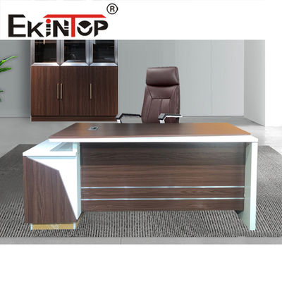 OEM ODM এল আকৃতি অফিস ডেস্ক ওক কাঠ এক্সিকিউটিভ অফিস টেবিল