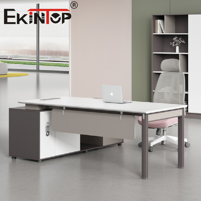বাড়ির আসবাবপত্র লোহার জন্য Ergonomic অফিস ডেস্ক কাঠের কম্পিউটার টেবিল