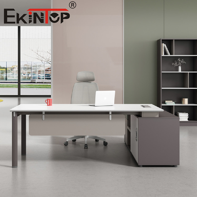 বাড়ির আসবাবপত্র লোহার জন্য Ergonomic অফিস ডেস্ক কাঠের কম্পিউটার টেবিল