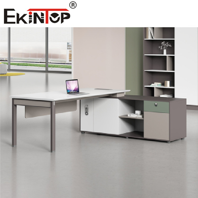 বাড়ির আসবাবপত্র লোহার জন্য Ergonomic অফিস ডেস্ক কাঠের কম্পিউটার টেবিল