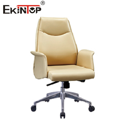 আধুনিক চামড়া আরামদায়ক Ergonomic অফিস বস চেয়ার স্টেইনলেস স্টীল ধাতু প্রকার