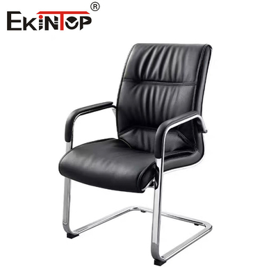 OEM কালো চামড়া অফিস চেয়ার আর্মরিটস এবং মেটাল ফ্রেম ব্যবসায়িক শৈলী সঙ্গে