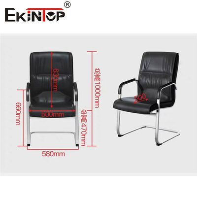 OEM কালো চামড়া অফিস চেয়ার আর্মরিটস এবং মেটাল ফ্রেম ব্যবসায়িক শৈলী সঙ্গে
