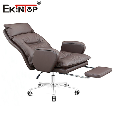 উচ্চ পিঠ ব্রাউন পিইউ চামড়া reclining Swivel অফিস চামড়া চেয়ার হোম অফিস ডেস্ক চেয়ার