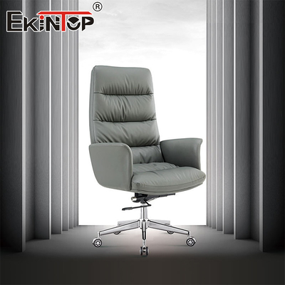 উচ্চ পিছন Ergonomic উচ্চ মানের ধাতু ফ্রেম অফিস চেয়ার পিইউ চামড়া ব্রেকরুম চেয়ার