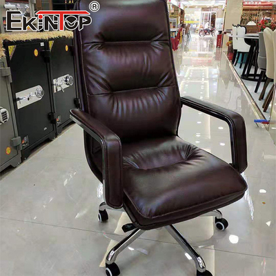 উচ্চ মানের Ergonomic উচ্চ পিছনে কম্পিউটার ব্রাউন PU চামড়া চেয়ার গুণমান অফিস চেয়ার