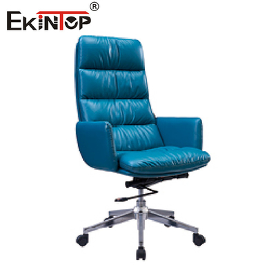 Ergonomic ব্লু লেদার এক্সিকিউটিভ অফিস চেয়ার উচ্চতা সমন্বয়কারী
